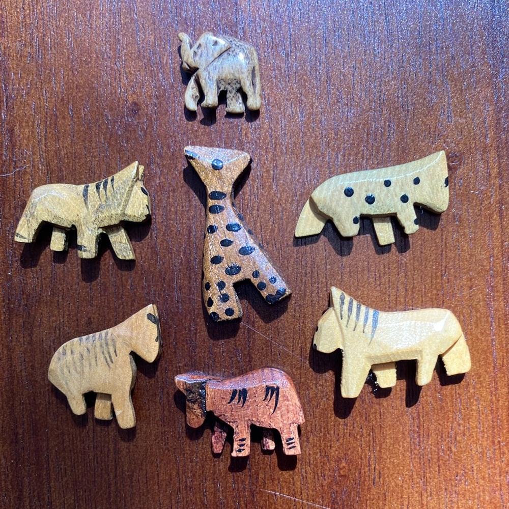 Wooden African animal beads
